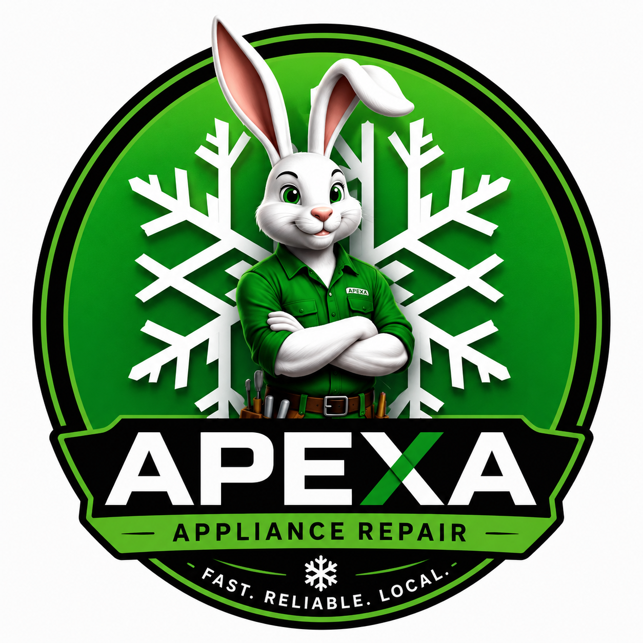 Large APEXA rabbit mascot company logo
